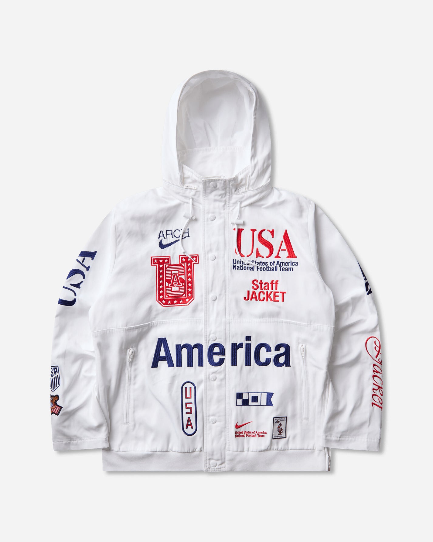 Nike Usx M Staff Wvn Jkt White/Deep Royal Blue Coats and Jackets Jackets II9805-100