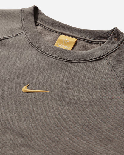 Nike Nocta Men's Fleece Cs Crew Olive Grey/Yellow Ochre T-Shirts Longsleeve FN8160-042