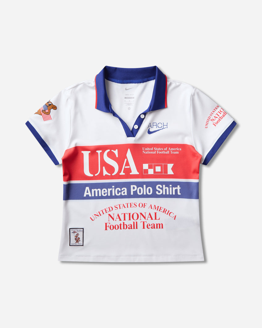 Nike Wmns Usx W Nkct Df Slam Ss Polo Rg White/Challenge Red T-Shirts Shortsleeve IM3986-100