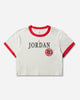 Nike Wmns W J Bball Word Ringer Tee Sail/Track Red T-Shirts Shortsleeve IW0874-133