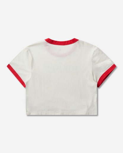 Nike Wmns W J Bball Word Ringer Tee Sail/Track Red T-Shirts Shortsleeve IW0874-133