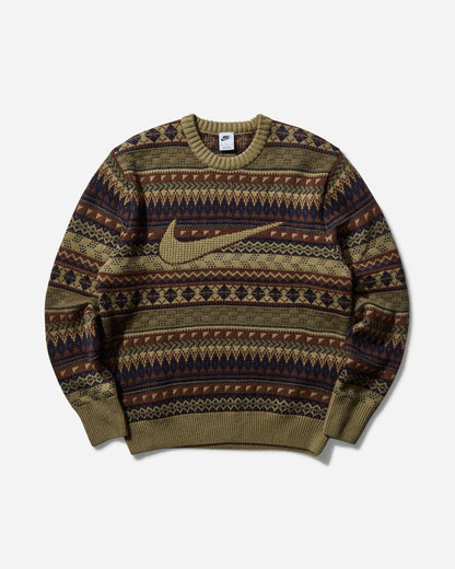 Nike M Nl Fair Isle Crew Sweater Neutral Olive Knitwears Sweaters FZ0125-276