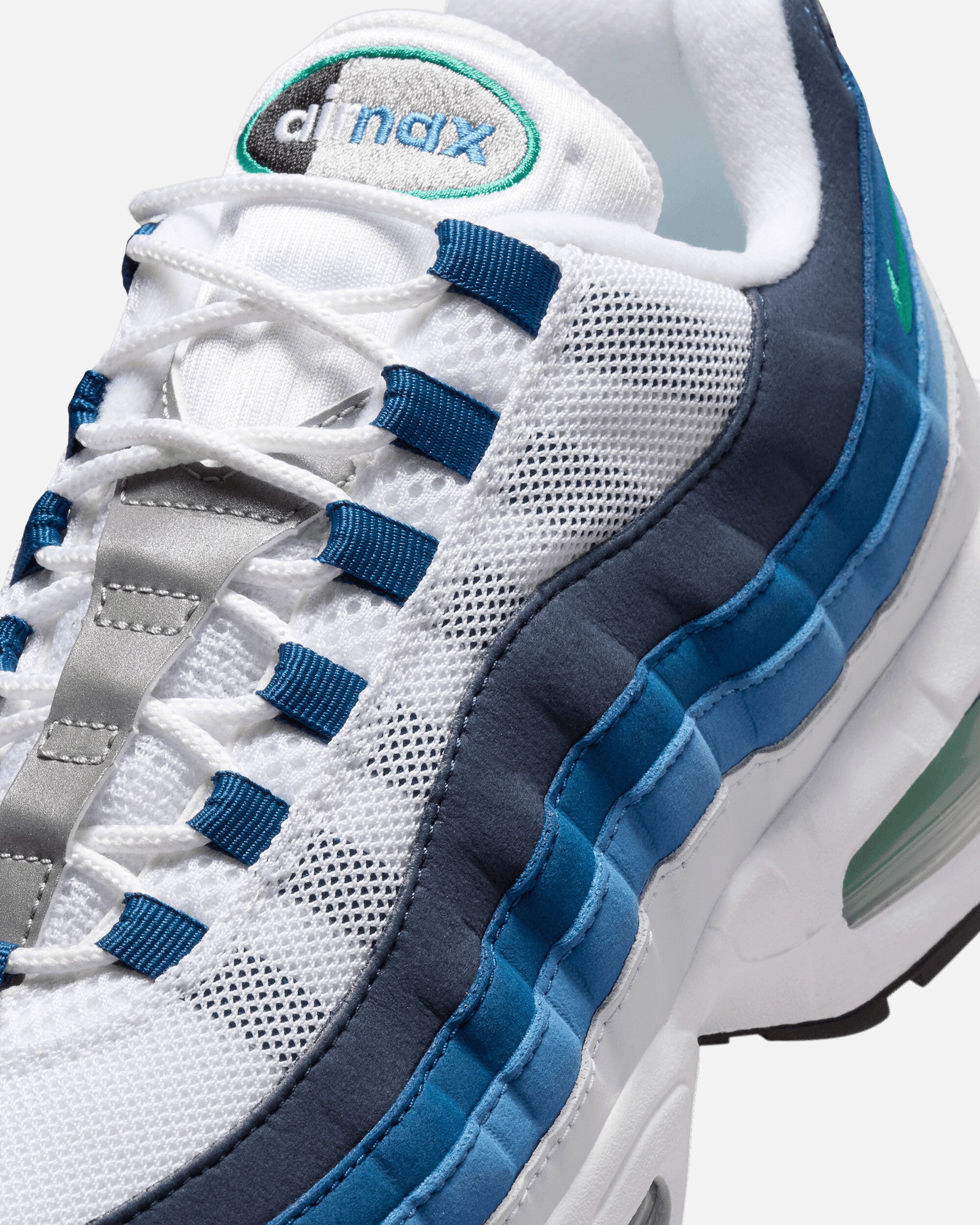 Nike Nike Air Max 95 Og Men's Shoes White/Emerald Green-Lake Blue Sneakers Low IH7855-100