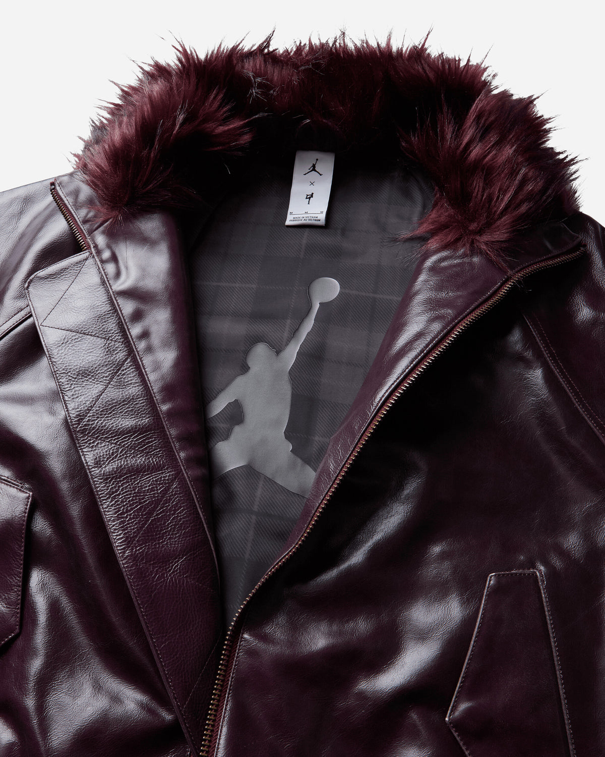 Nike Jordan Jordan Leather Jacket Night Maroon Coats and Jackets Leather Jackets IR2125-681