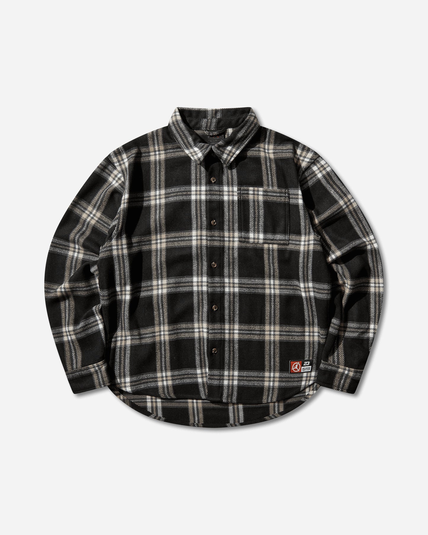 Nike Jordan Jordan Flight Men's Flannel Shirt Black/Pale Ivory T-Shirts Longsleeve IB1903-010