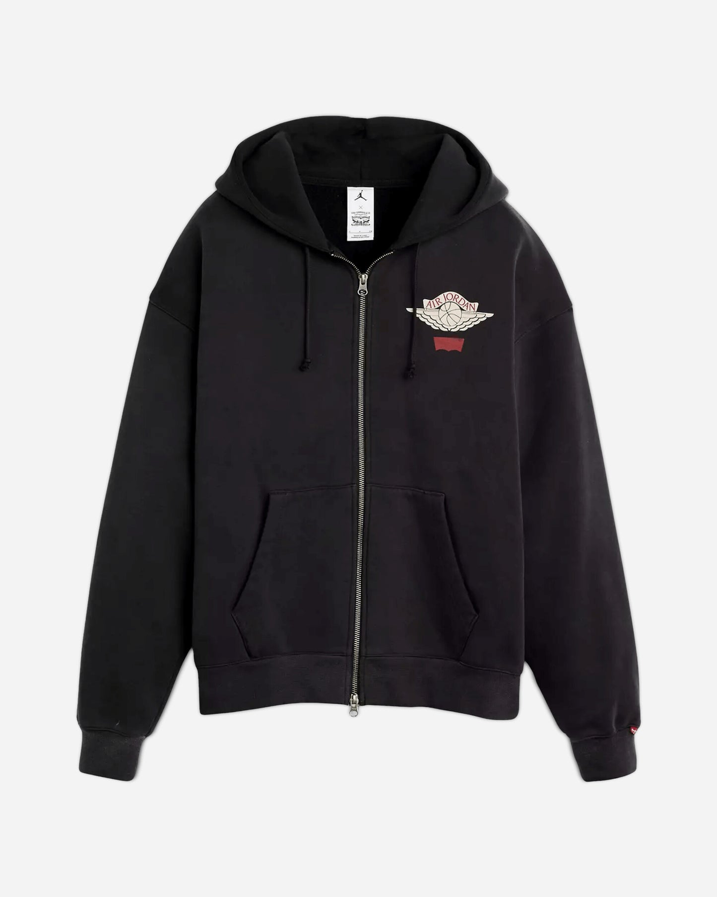 Nike Jordan M J Levis Hoodie Black/Pale Ivory/Gym Red Sweatshirts Zip-Ups IM6734-010