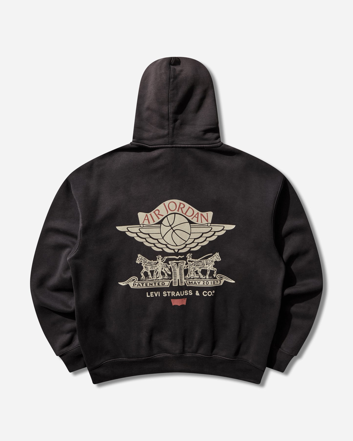 Nike Jordan M J Levis Hoodie Black/Pale Ivory/Gym Red Sweatshirts Zip-Ups IM6734-010