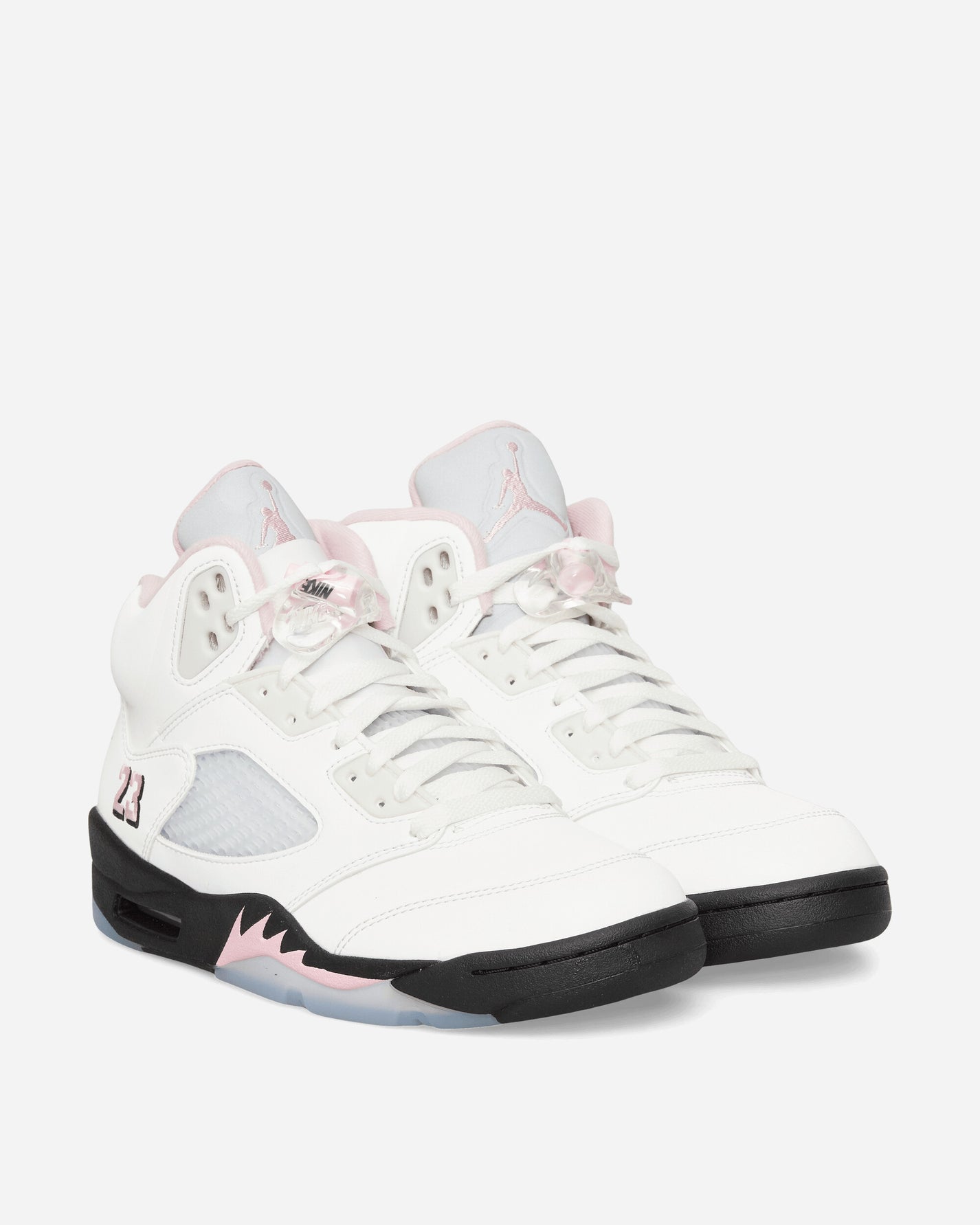 Nike Jordan Air Jordan 5 Retro Men's Shoes White/Med Soft Pink-Black Sneakers Mid HQ7978-102