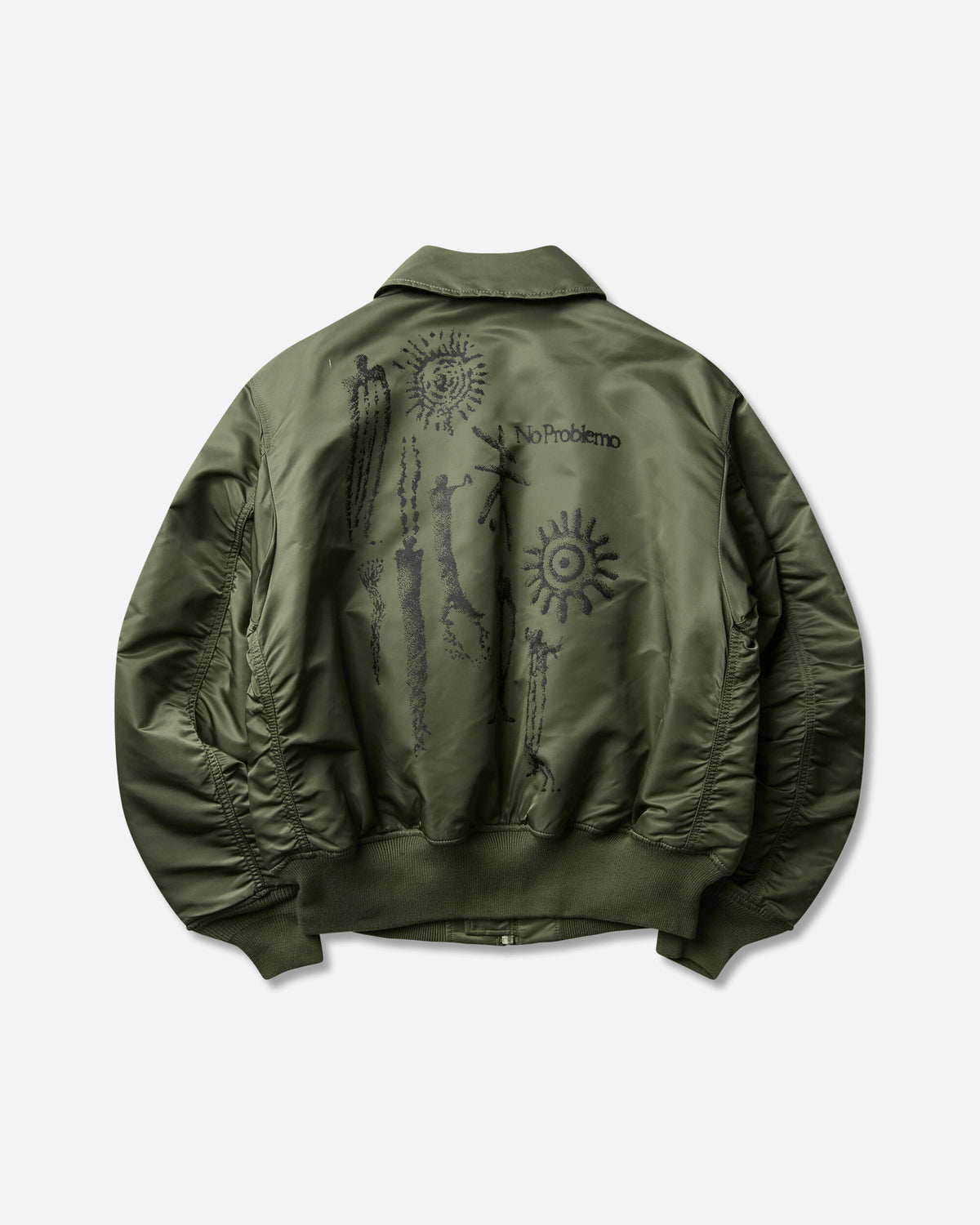 No Problemo Np X Alpha Industries Ancient Findings Jacket Iron Coats and Jackets Bomber Jackets NP7113506 Iron