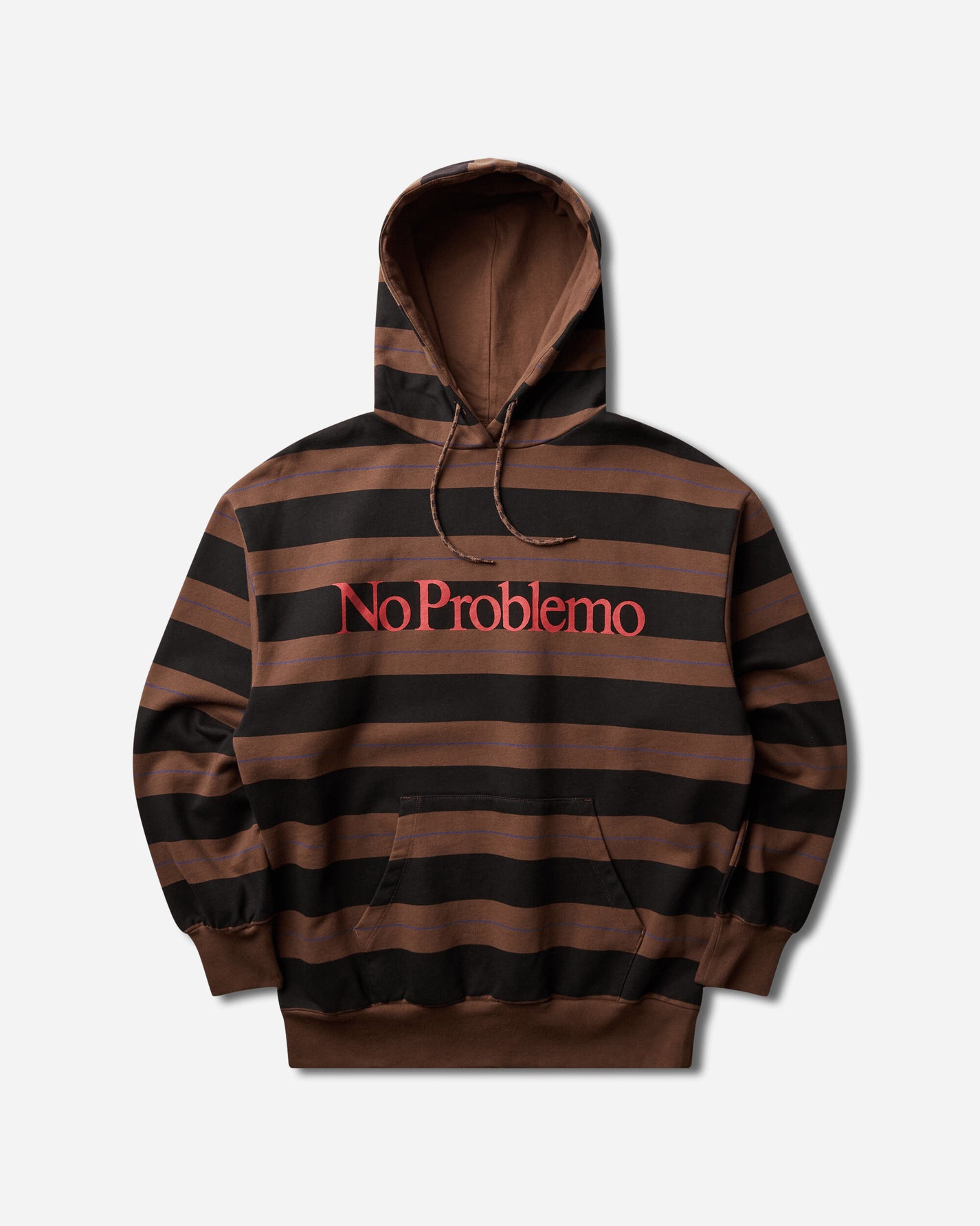 No Problemo No Problemo Striped Hoodie Brown Sweatshirts Hoodies NP2003306 Brown