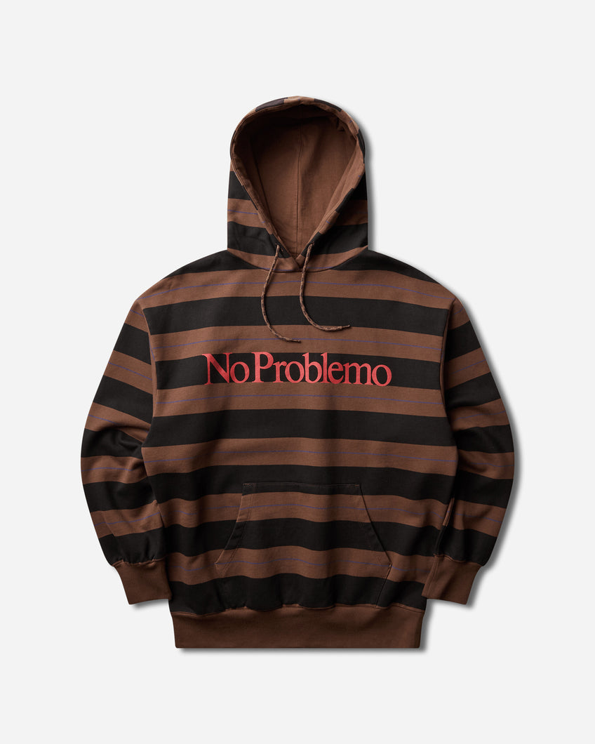 No Problemo No Problemo Striped Hoodie Brown Sweatshirts Hoodies NP2003306 Brown