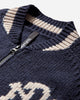 No Problemo Nyp Varsity Zip Thru Knit Navy Knitwears Sweaters NP2002004 NVY