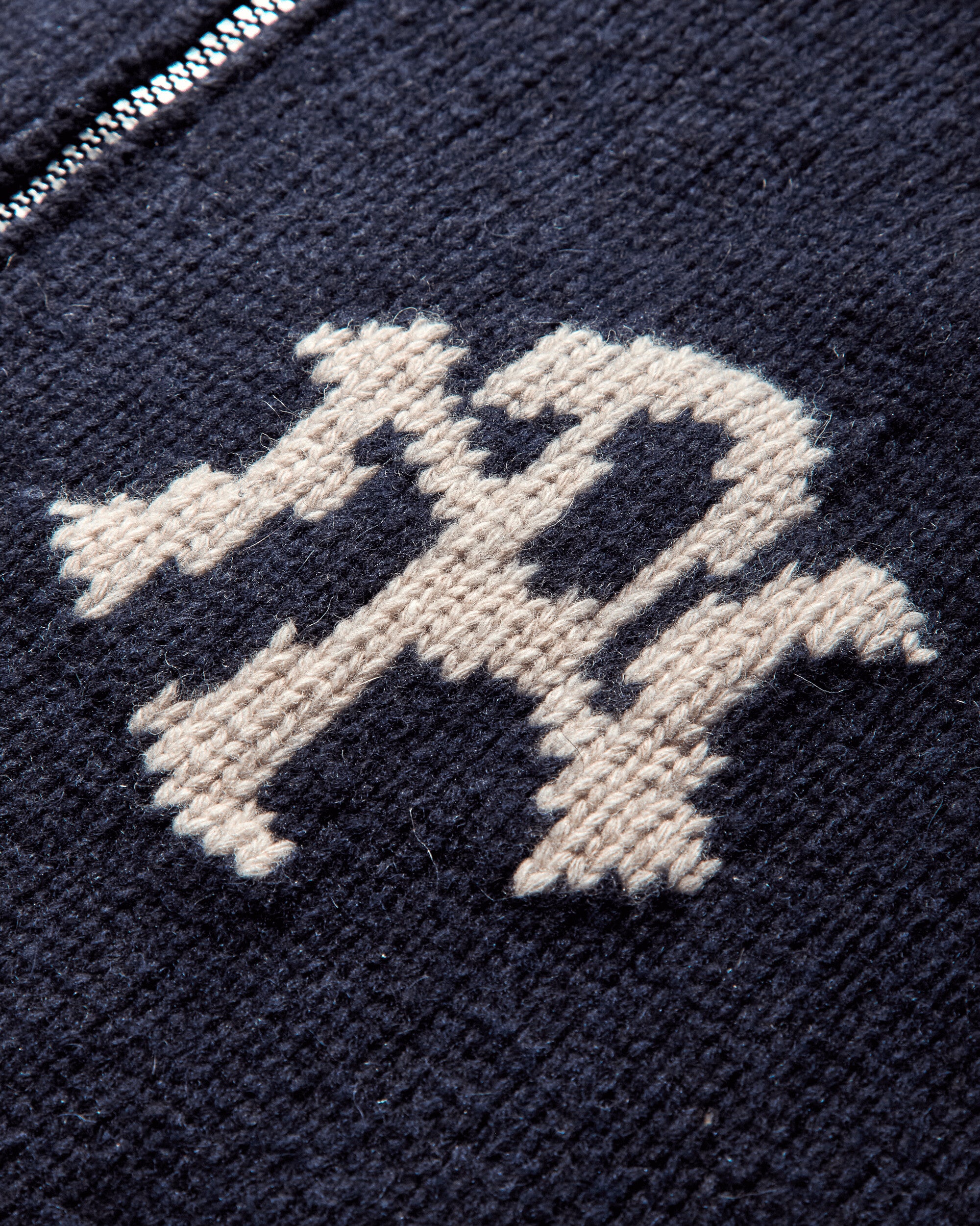 No Problemo Nyp Varsity Zip Thru Knit Navy Knitwears Sweaters NP2002004 NVY