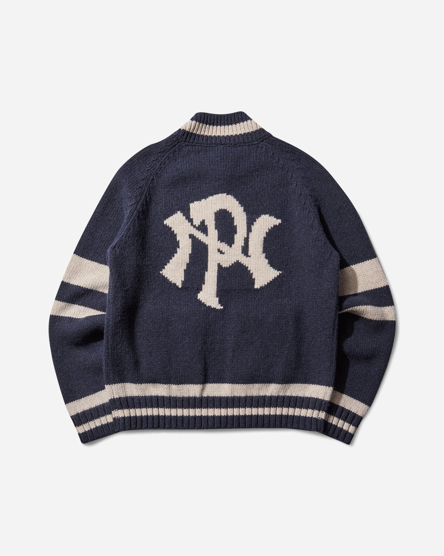 No Problemo Nyp Varsity Zip Thru Knit Navy Knitwears Sweaters NP2002004 NVY