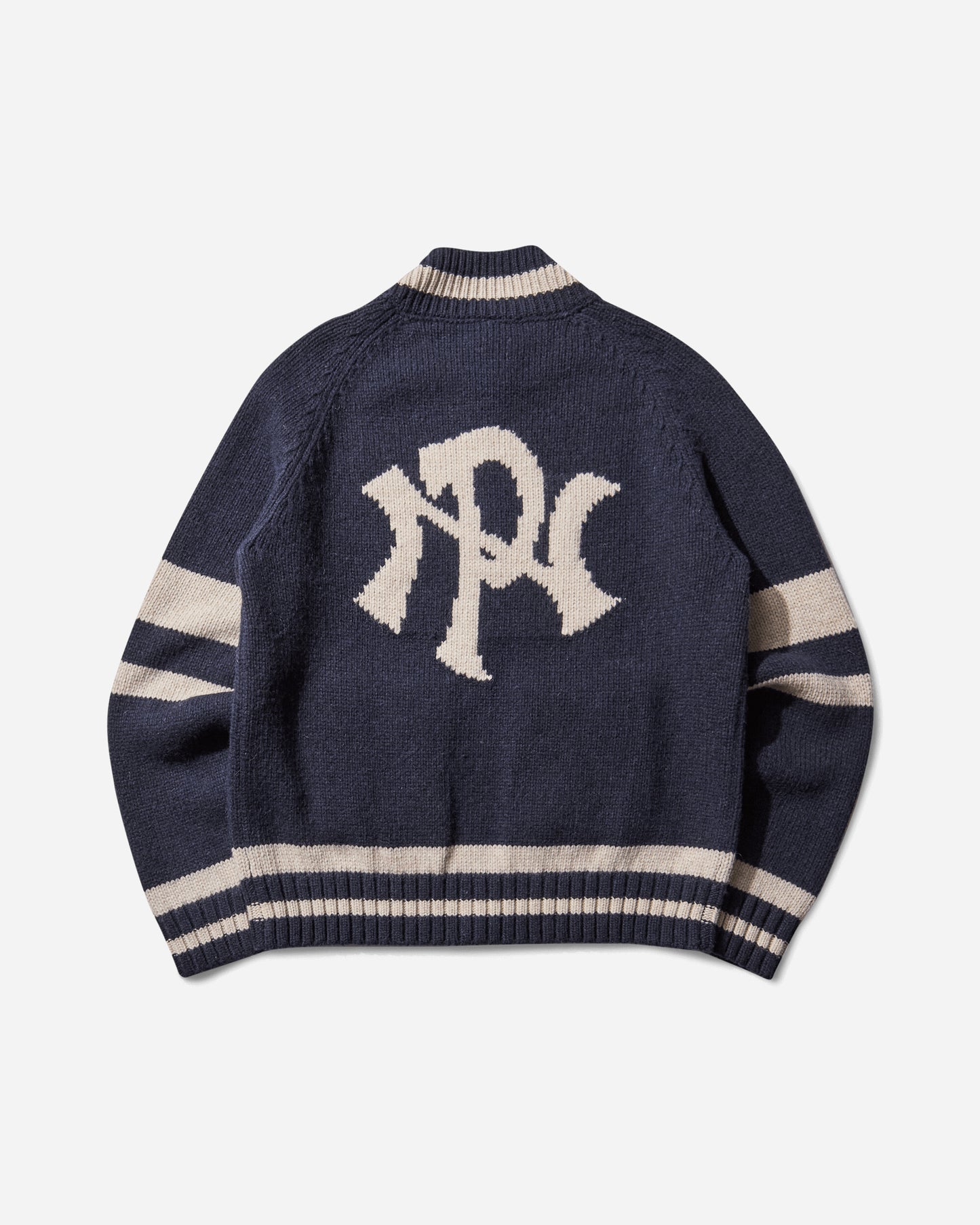 No Problemo Nyp Varsity Zip Thru Knit Navy Knitwears Sweaters NP2002004 NVY