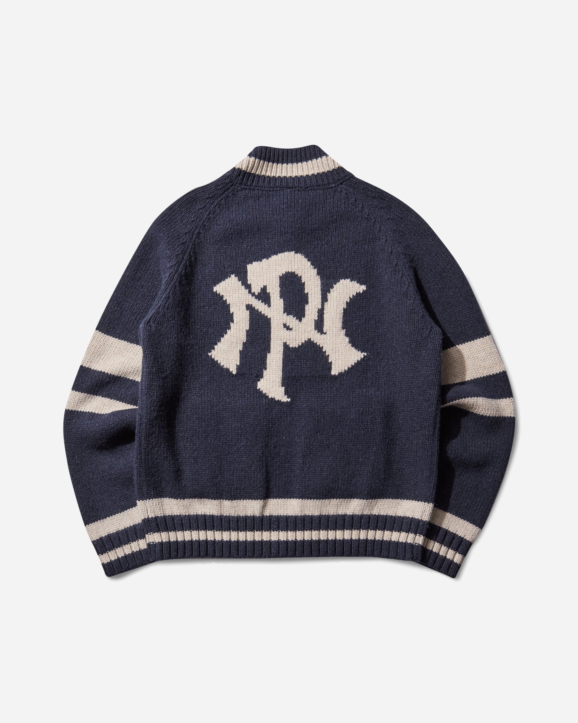 No Problemo Nyp Varsity Zip Thru Knit Navy Knitwears Sweaters NP2002004 NVY