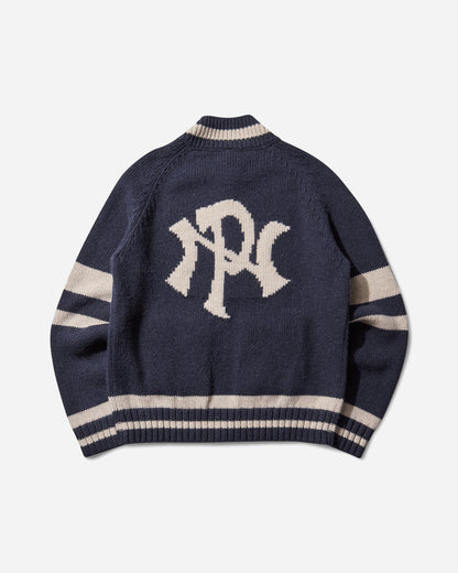 No Problemo Nyp Varsity Zip Thru Knit Navy Knitwears Sweaters NP2002004 NVY