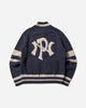 No Problemo Nyp Varsity Zip Thru Knit Navy Knitwears Sweaters NP2002004 NVY