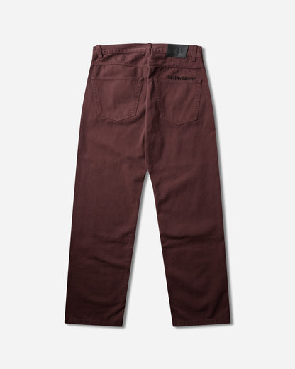 No Problemo Double Knee Overdyed Twill Pants Brown Pants Trousers NP3020506 Brown
