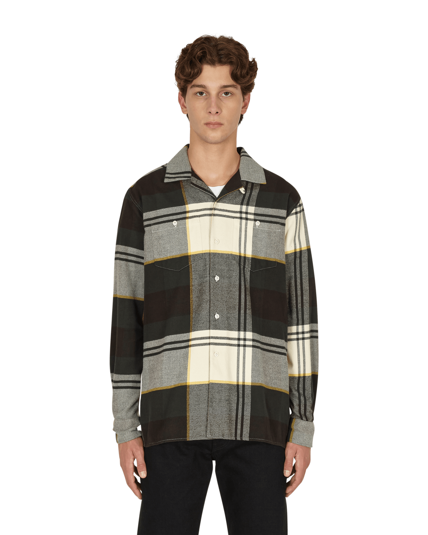 Noah Plaid Lightweight Brown/Green/White Plaid Shirts Longsleeve S020FW21 BGW