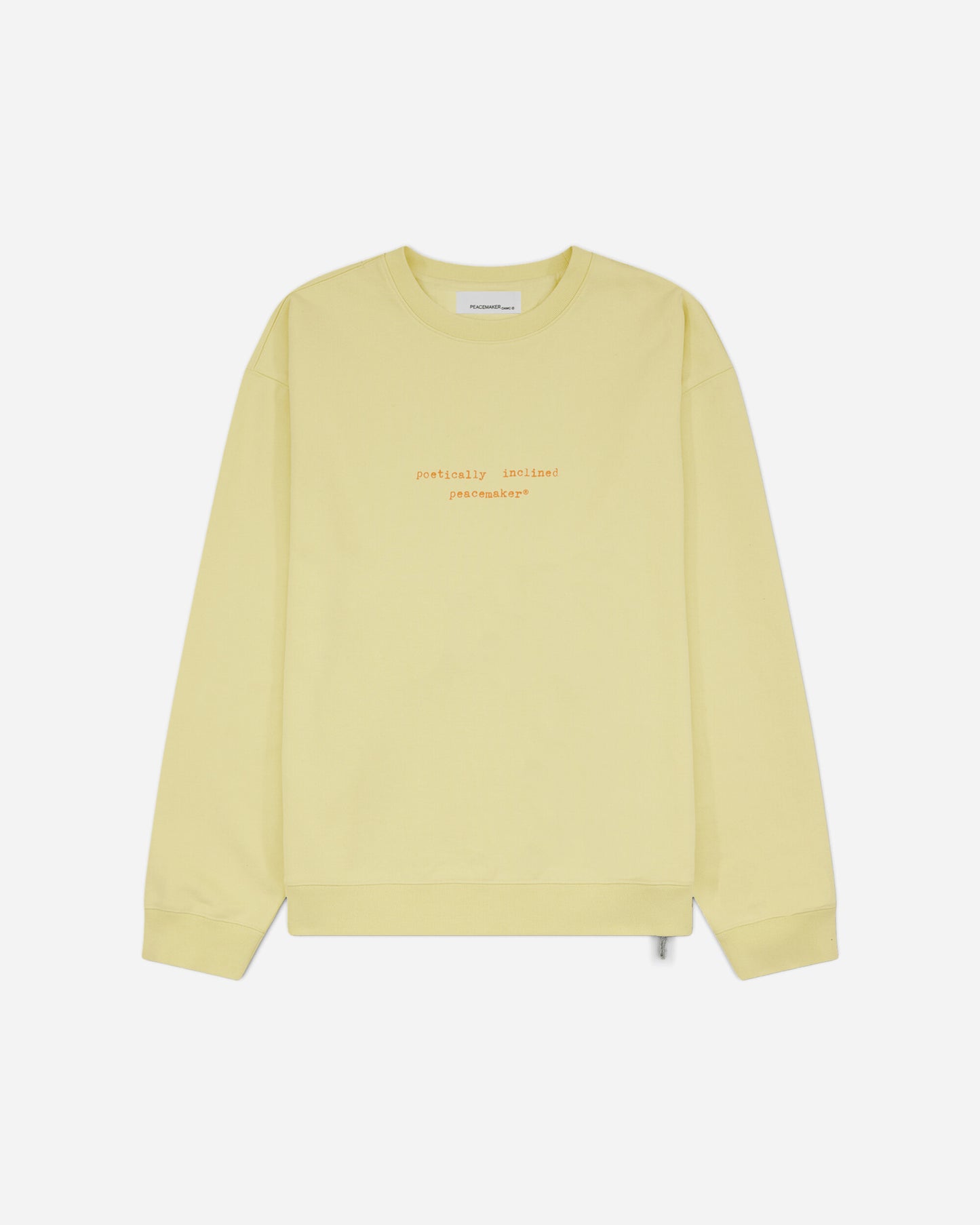 OAMC Peacemaker Loose Fit Crewneck Landart 02 Print Light Yellow Sweatshirts Crewneck PCM2ON01CFT00214 14