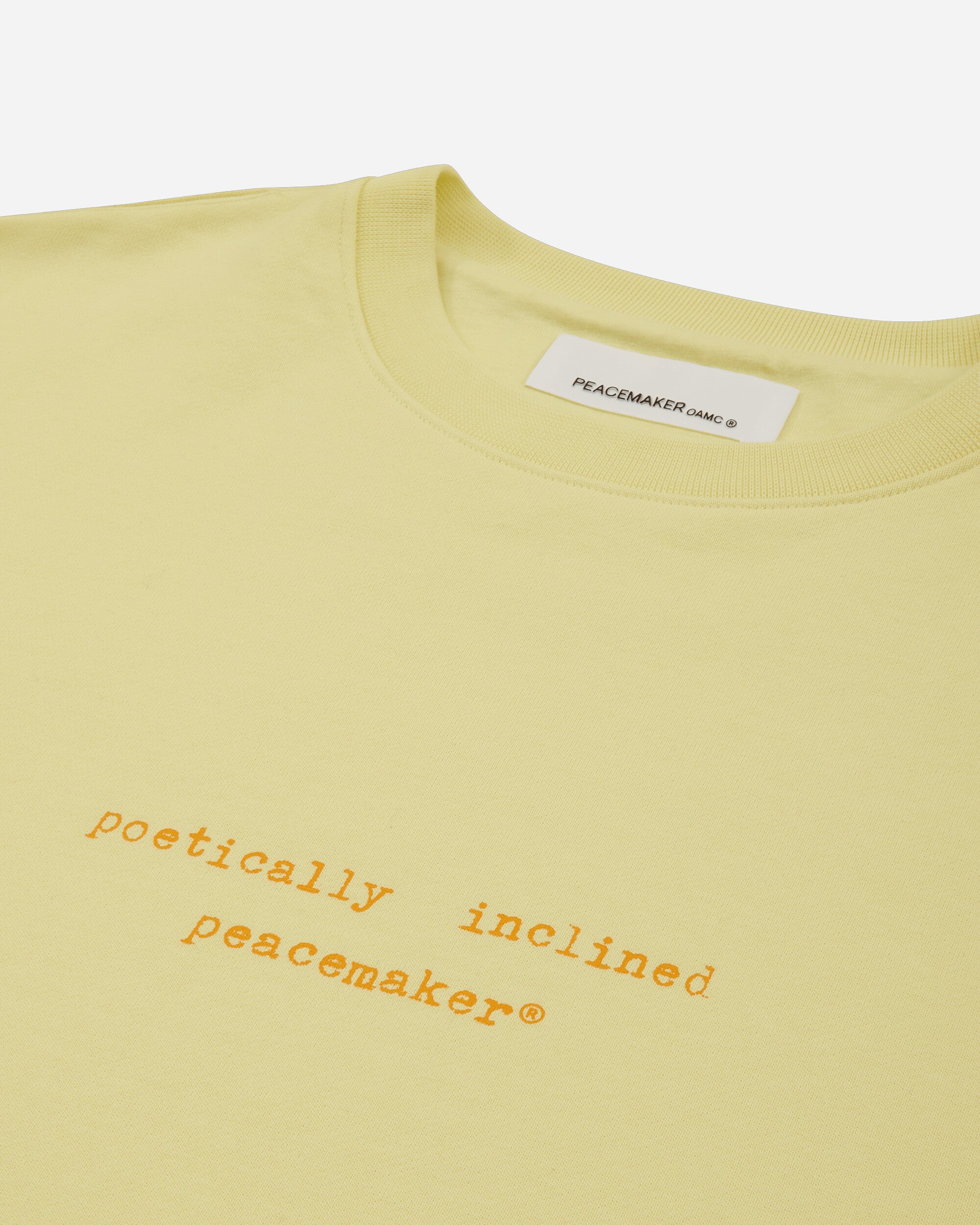 OAMC Peacemaker Loose Fit Crewneck Landart 02 Print Light Yellow Sweatshirts Crewneck PCM2ON01CFT00214 14