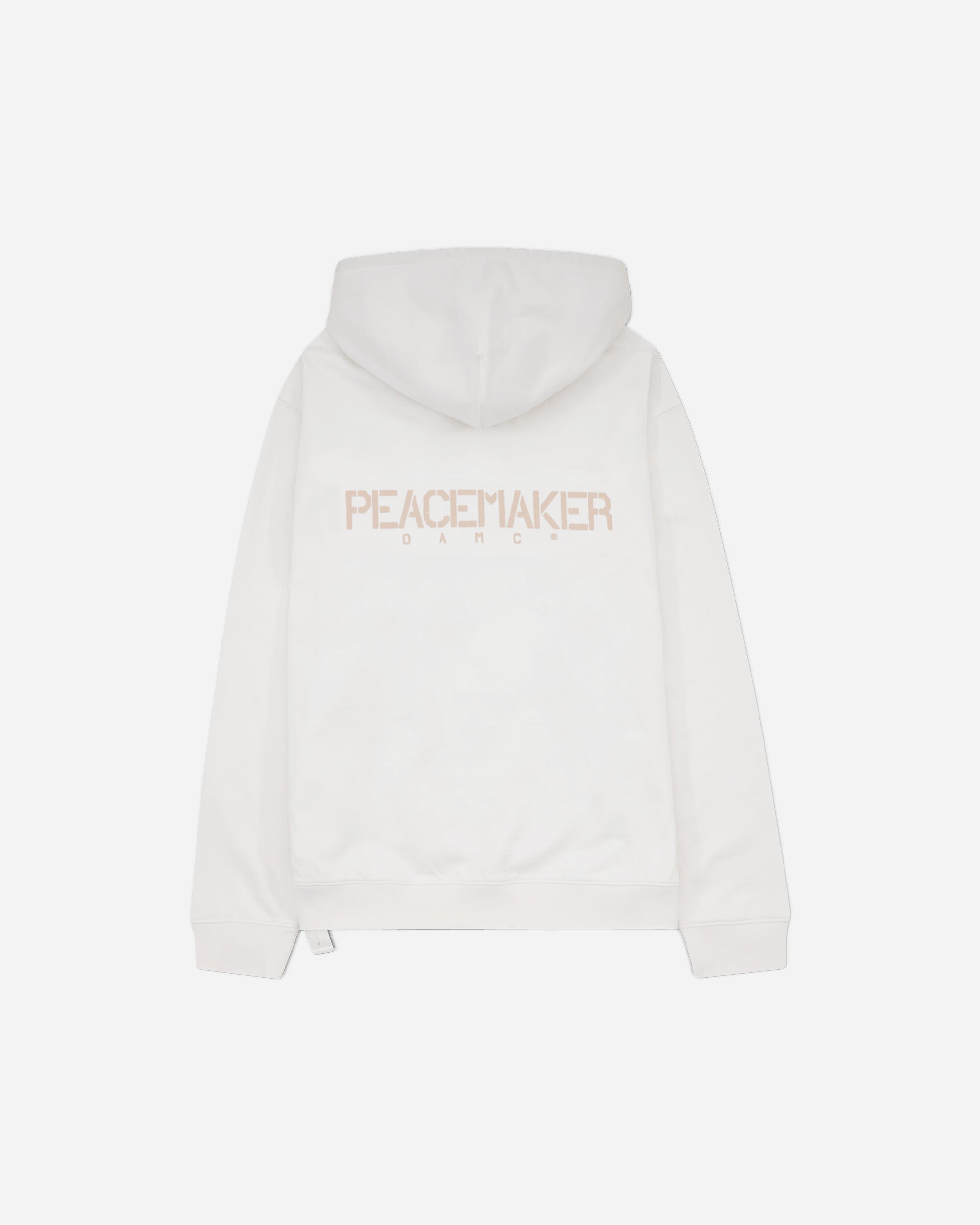 OAMC Peacemaker Hoodie  Stencil Print White Sweatshirts Hoodies PCM3OH01DFT001001 WHITE