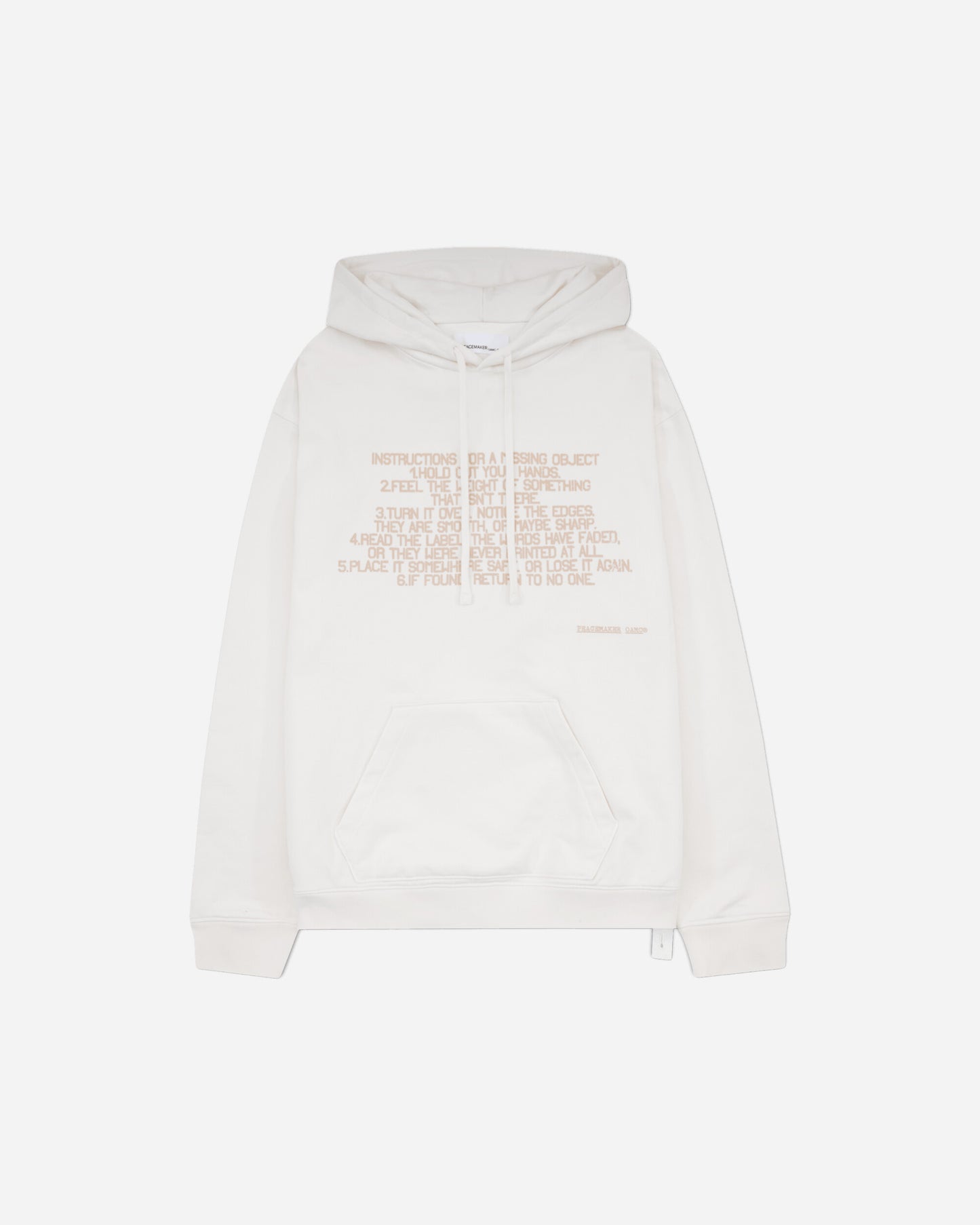 OAMC Peacemaker Hoodie  Stencil Print White Sweatshirts Hoodies PCM3OH01DFT001001 WHITE