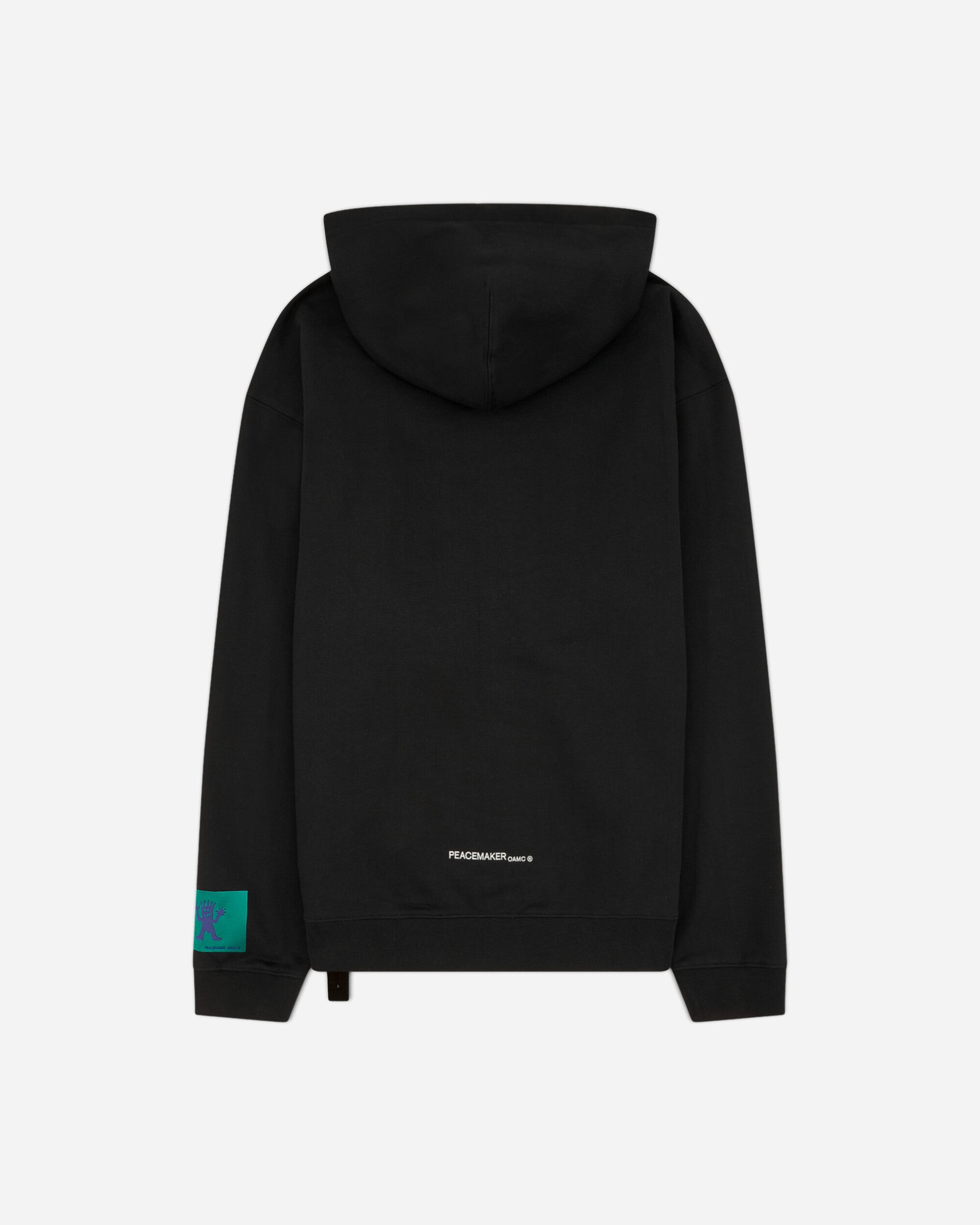 OAMC Peacemaker Loose Fit Hoodie Languages Print Black Sweatshirts Hoodies PCM2OH01EFT00299 99