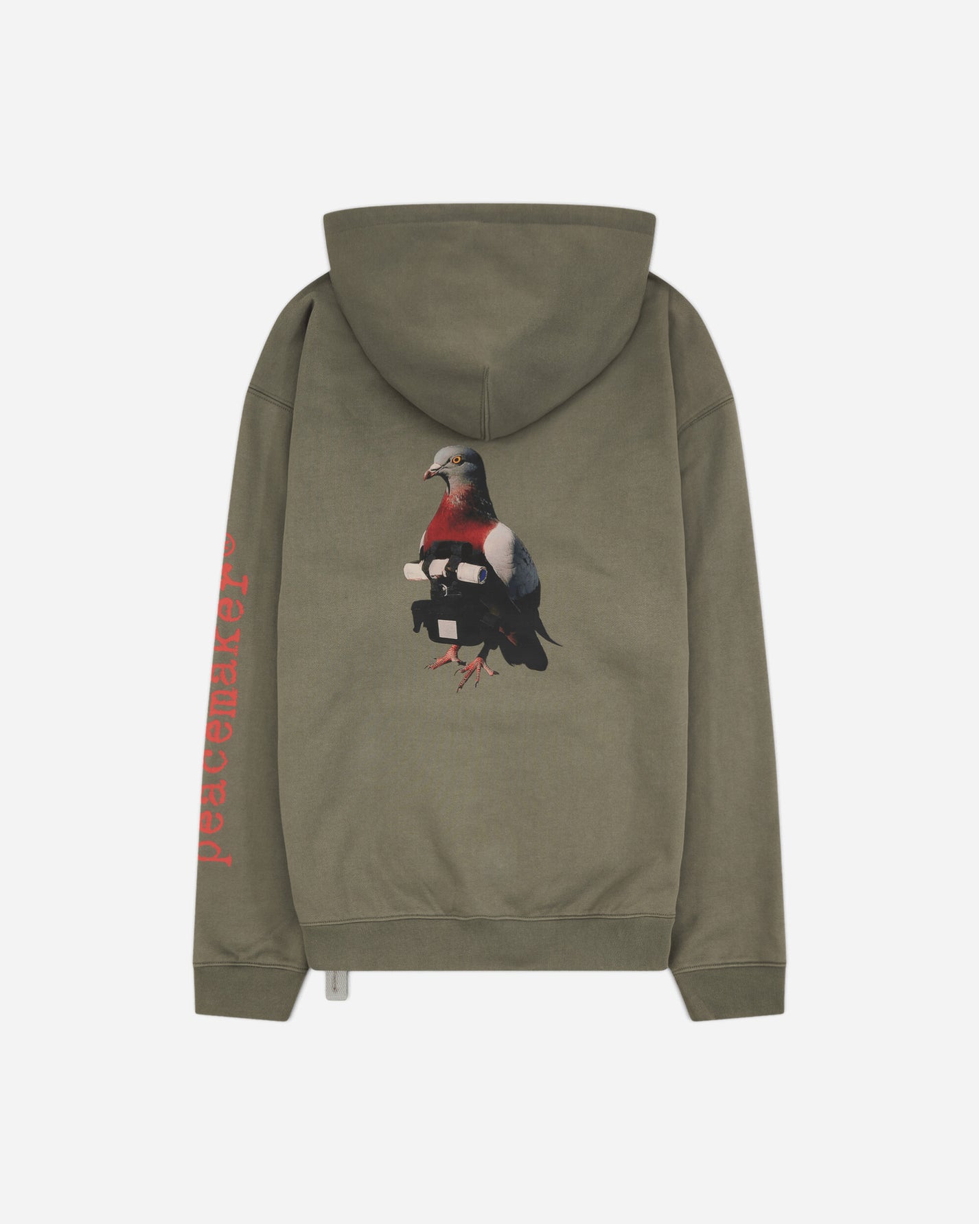 OAMC Peacemaker Loose Fit Hoodie Pigeon Print Gray Sweatshirts Hoodies PCM2OH01AFT00295 95