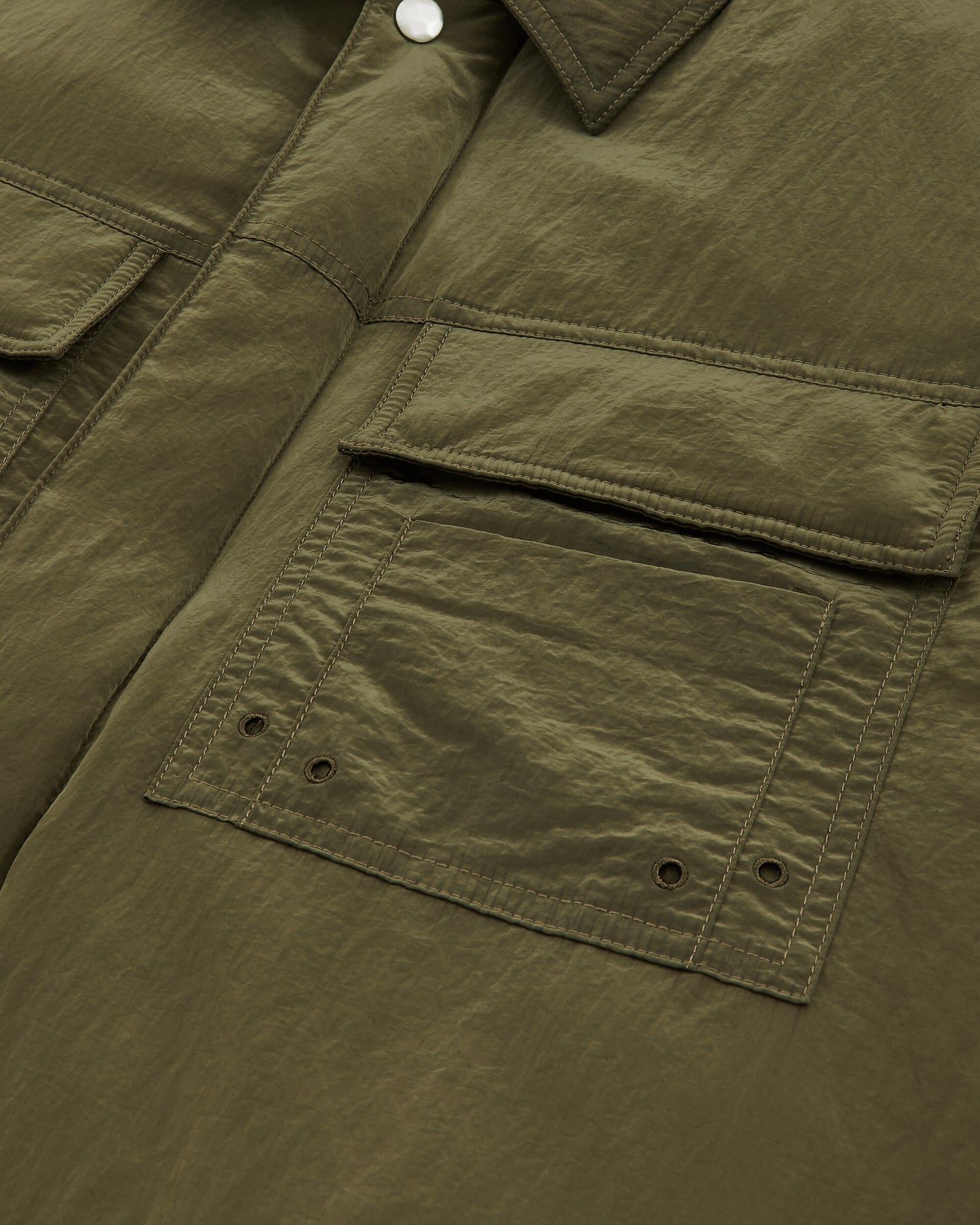 OAMC Peacemaker Padded Overshirt Military Green Coats and Jackets Jackets PCM2OS07BNY00854 54