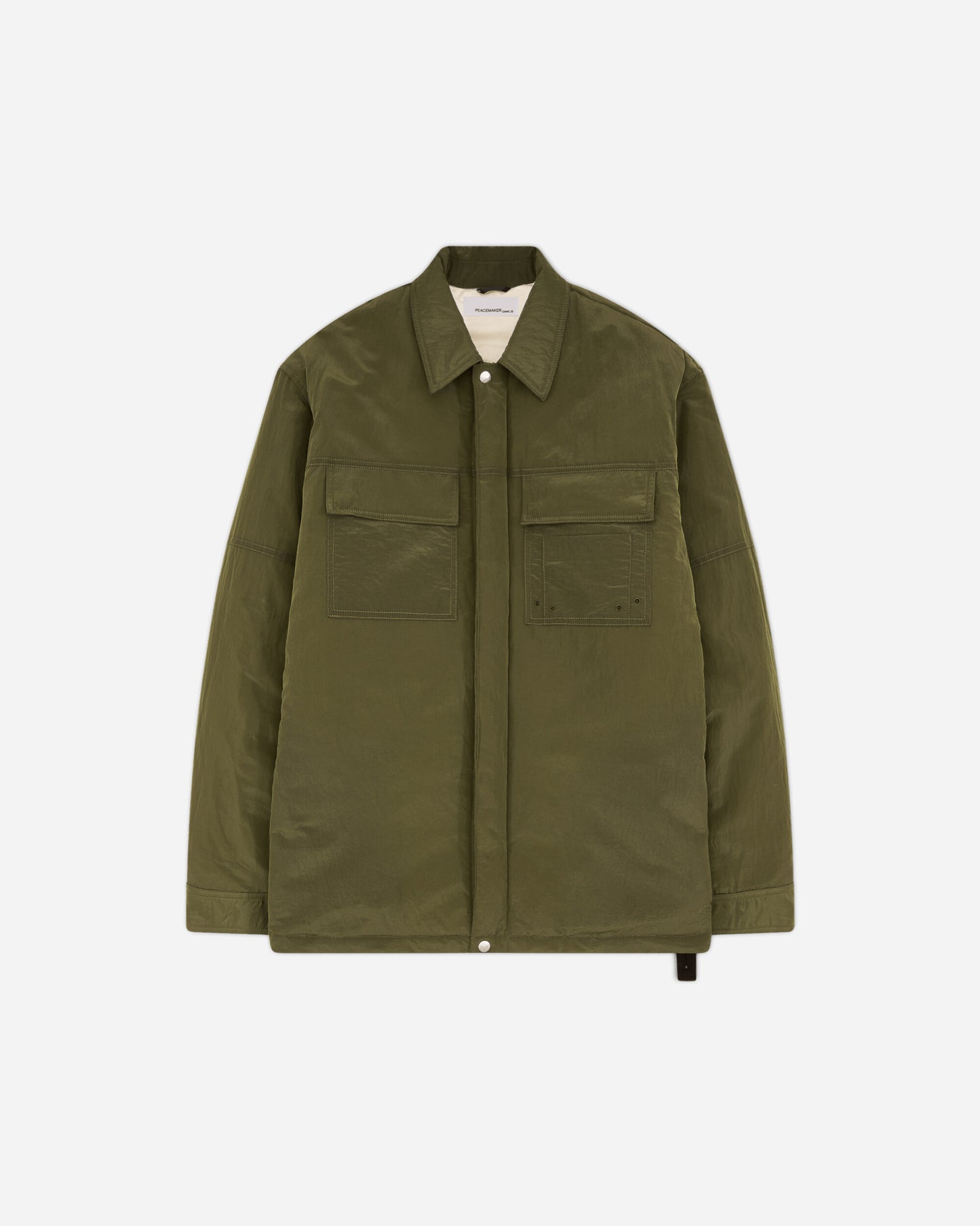 OAMC Peacemaker Padded Overshirt Military Green Coats and Jackets Jackets PCM2OS07BNY00854 54