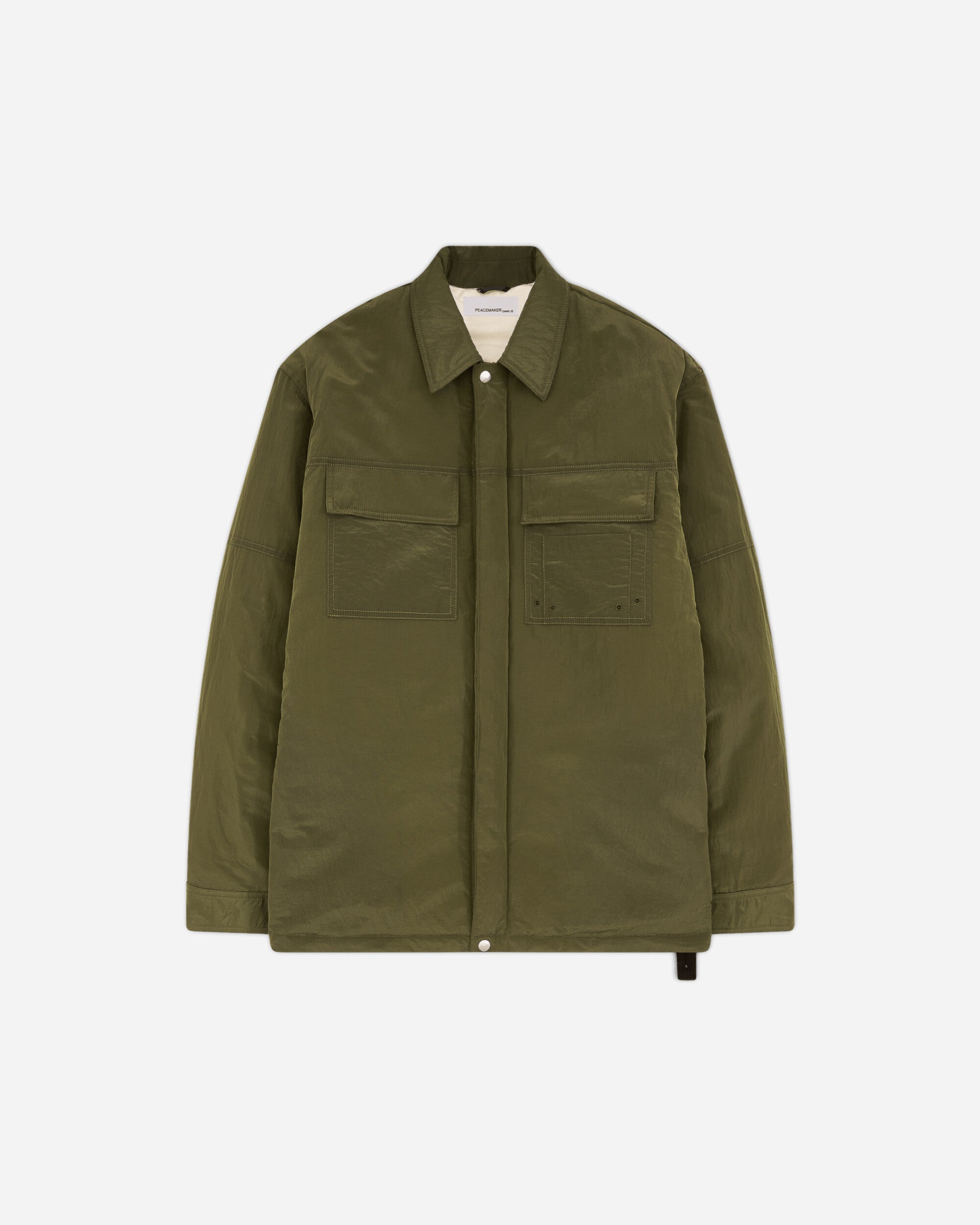 OAMC Peacemaker Padded Overshirt Military Green Coats and Jackets Jackets PCM2OS07BNY00854 54