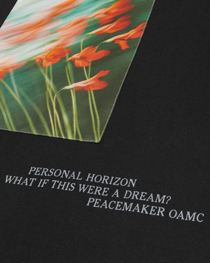OAMC Peacemaker Loose Fit Tshirt Flowerred  Print Black T-Shirts Top PCM2OT02MJE00299 99