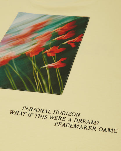 OAMC Peacemaker Loose Fit Tshirt Flowerred  Print Light Yellow T-Shirts Top PCM2OT02MJE00214 14