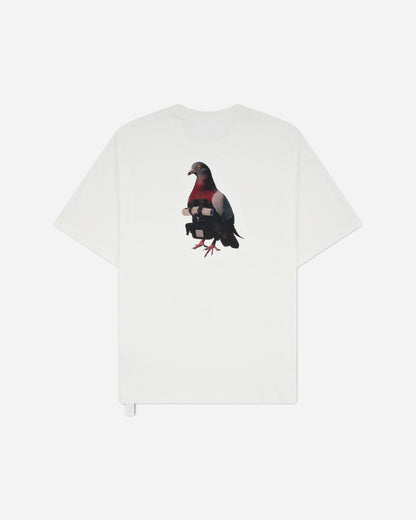 OAMC Peacemaker Loose Fit Tshirt Pigeon Print White T-Shirts Top PCM2OT02AJE00201 01