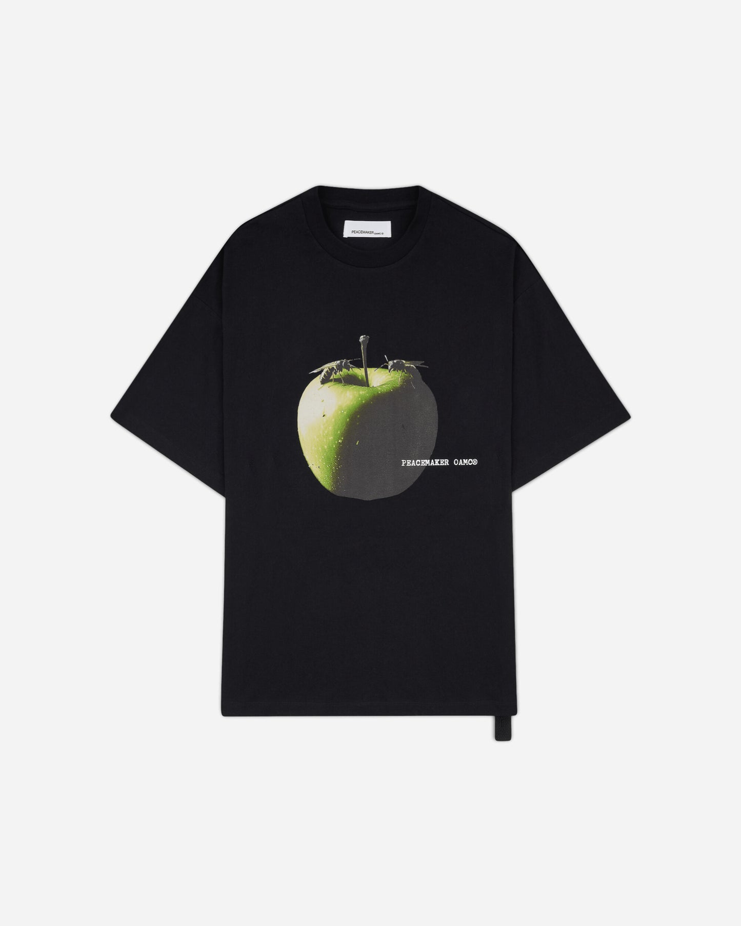 OAMC Peacemaker Oversize Tee  Apple Print Black T-Shirts Top PCM3OT02GJE002099 BLACK