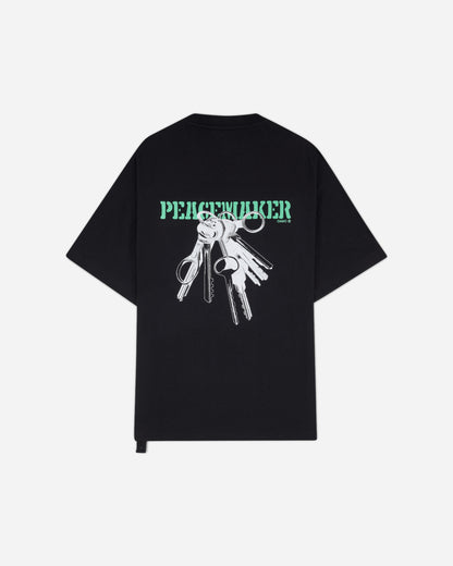 OAMC Peacemaker Oversize Tee  Keys Print Black T-Shirts Top PCM3OT02LJE002099 BLACK