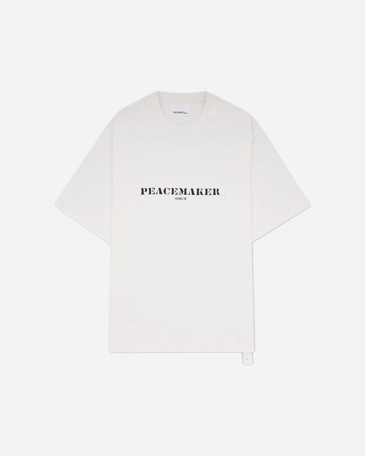 OAMC Peacemaker Oversize Tee  Stencil Print White T-Shirts Top PCM3OT02DJE002001 WHITE