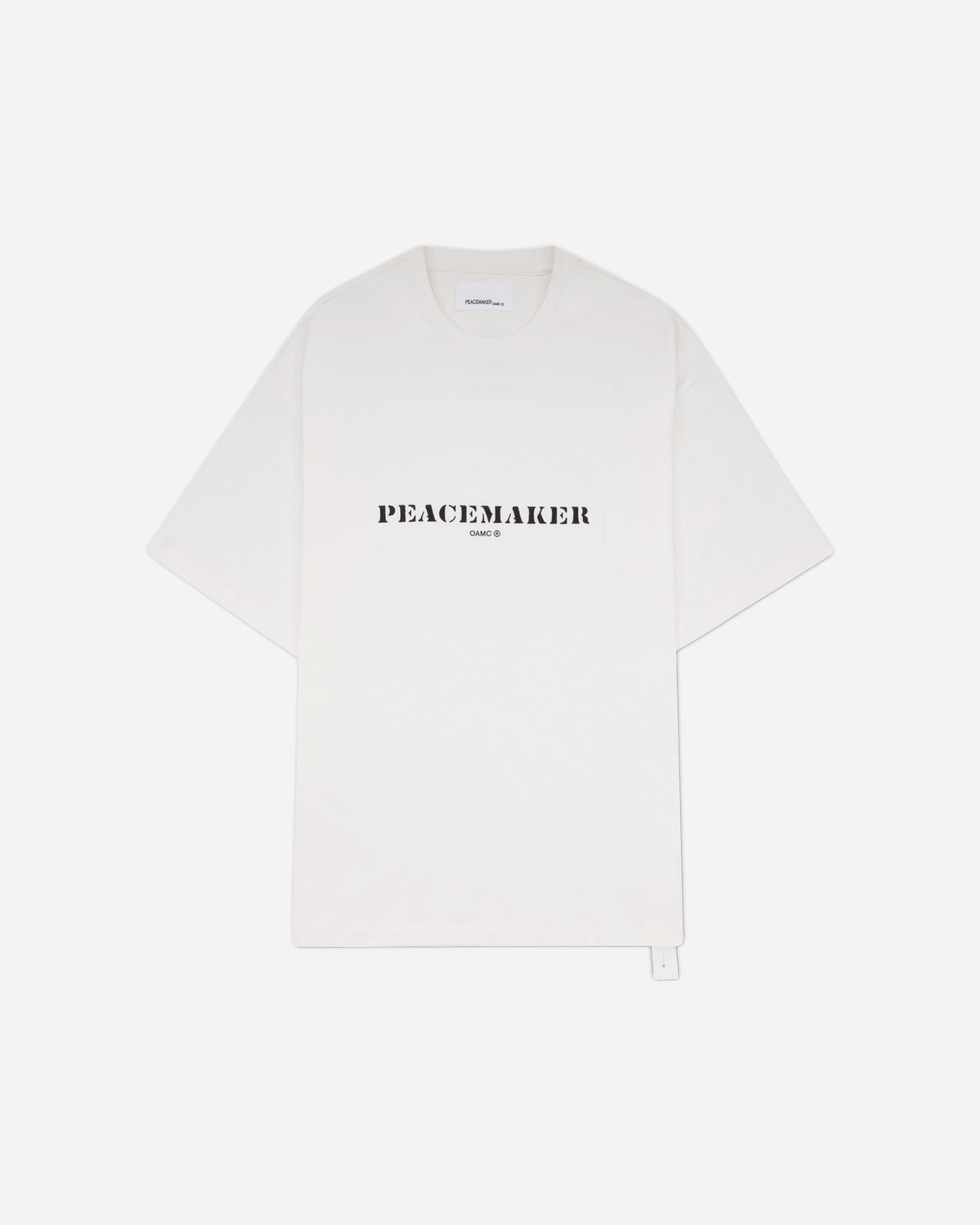 OAMC Peacemaker Oversize Tee  Stencil Print White T-Shirts Top PCM3OT02DJE002001 WHITE