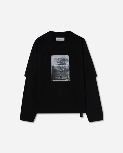 OAMC Peacemaker Peacemaker Lighter Double Layer Boxy Tshirt Black T-Shirts Top PCM1OT05RJE003099 BLK