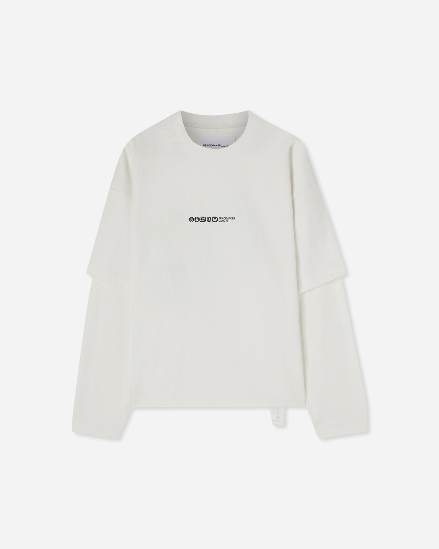 OAMC Peacemaker Peacemaker Painted Double Layer Boxy Tshirt Snow White T-Shirts Top PCM1OT05NJE003002 WHT