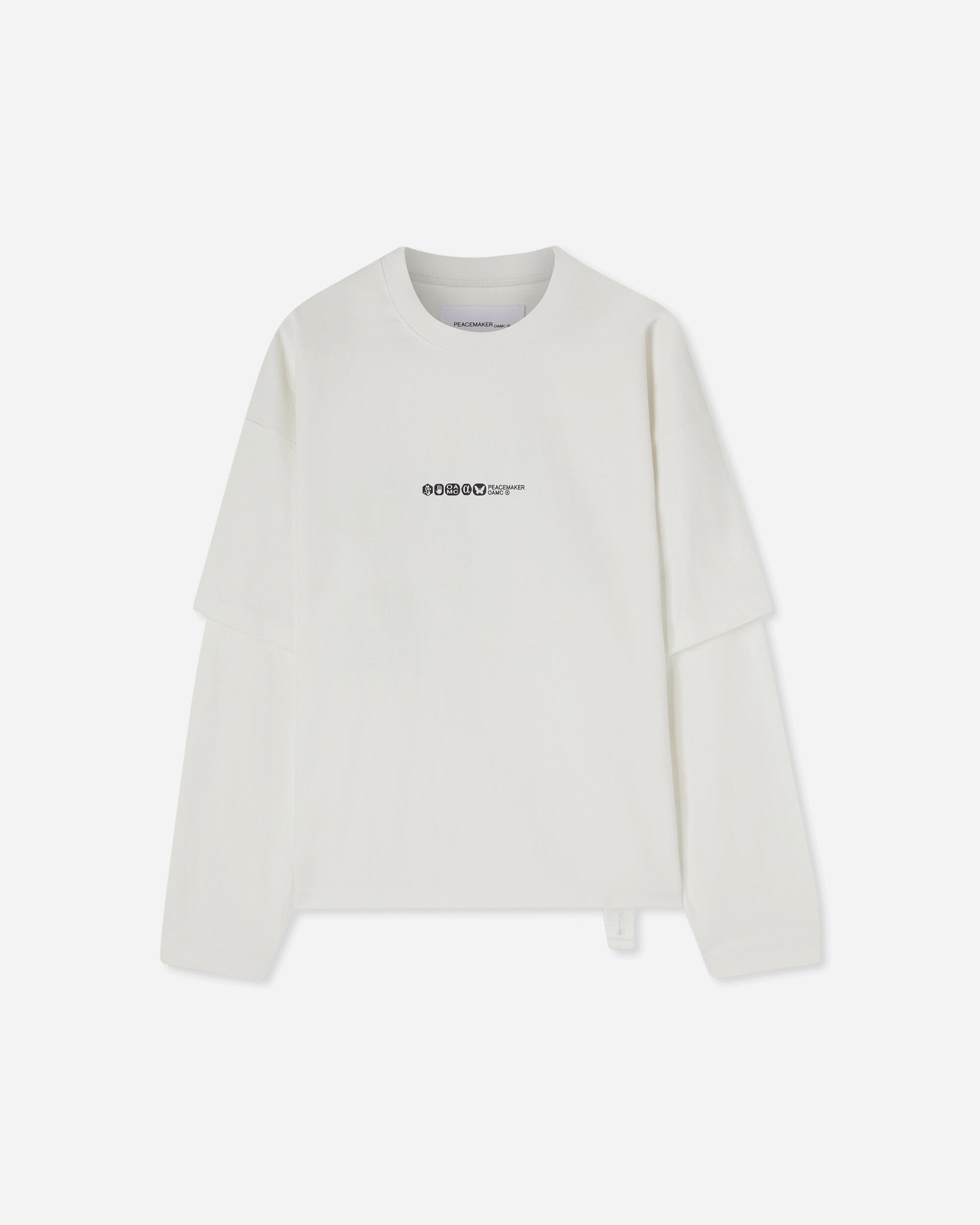 OAMC Peacemaker Peacemaker Painted Double Layer Boxy Tshirt Snow White T-Shirts Top PCM1OT05NJE003002 WHT
