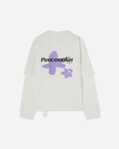 OAMC Peacemaker Peacemaker Painted Double Layer Boxy Tshirt Snow White T-Shirts Top PCM1OT05NJE003002 WHT