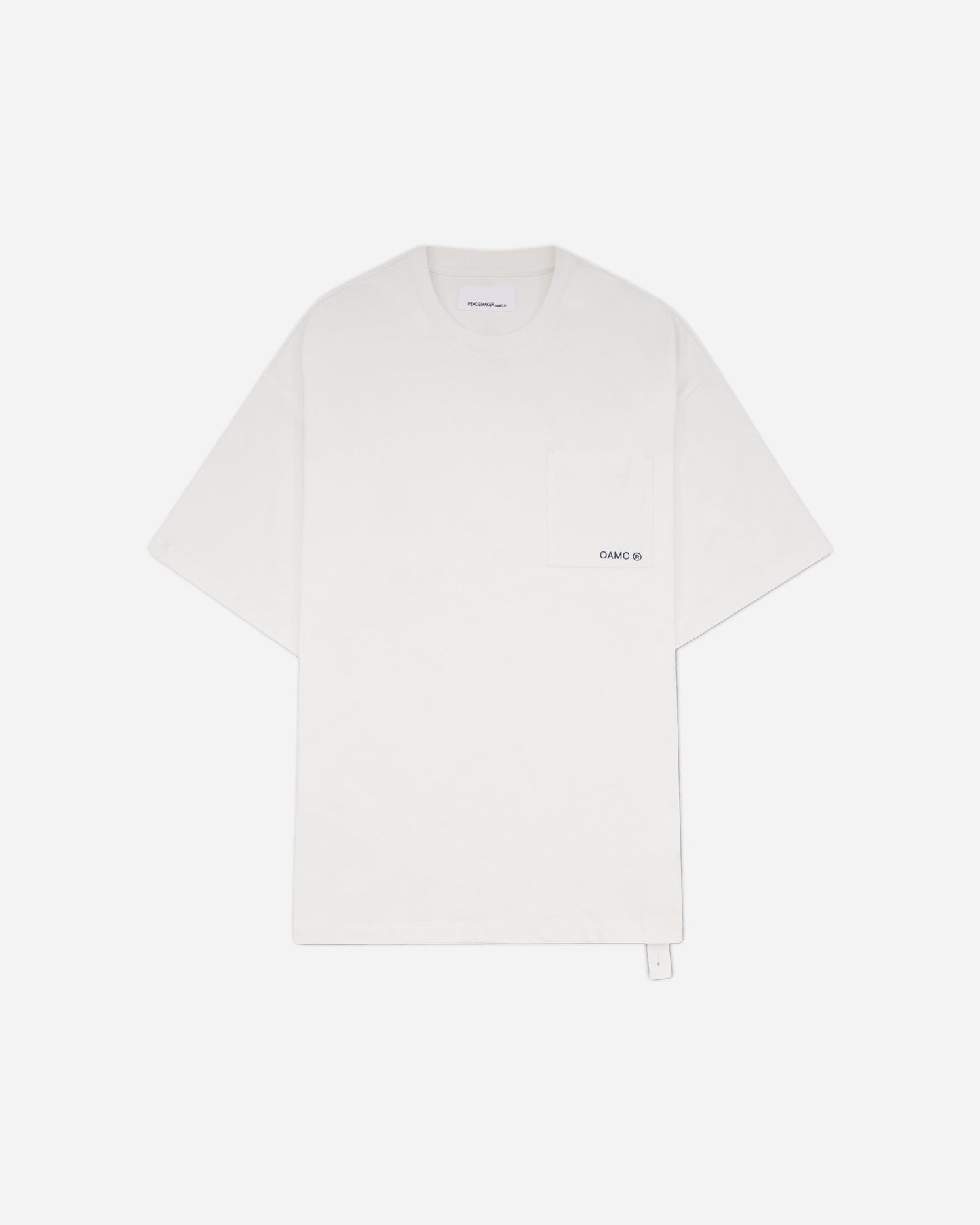 OAMC Peacemaker Pocket Tee  Stencil Print White T-Shirts Top PCM3OT03DJE001001 WHITE