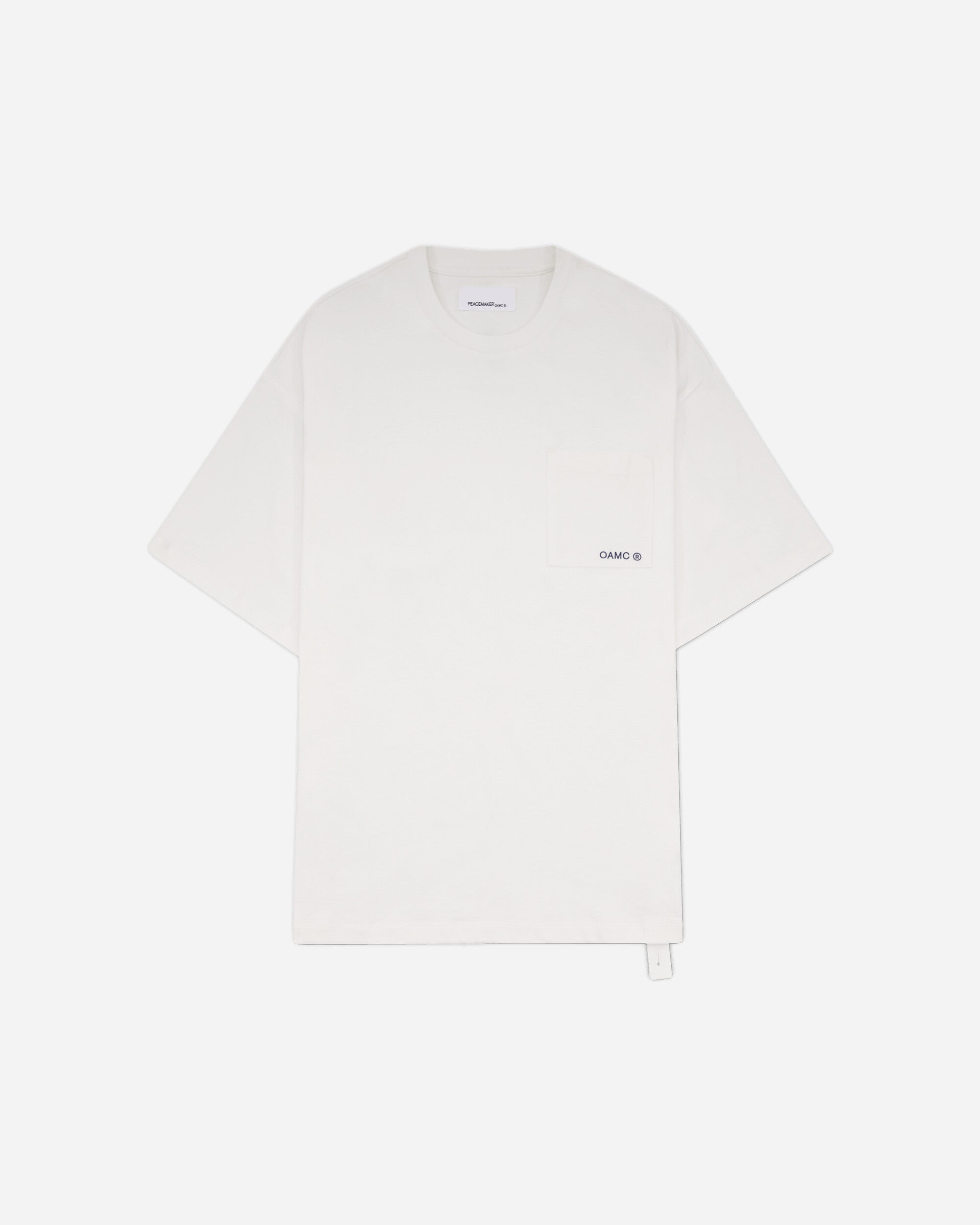 OAMC Peacemaker Pocket Tee  Stencil Print White T-Shirts Top PCM3OT03DJE001001 WHITE