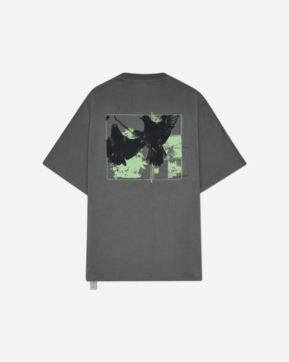OAMC Peacemaker Regular Tee  Birds Print Gray T-Shirts Top PCM3OT01BJE001095 GRAY