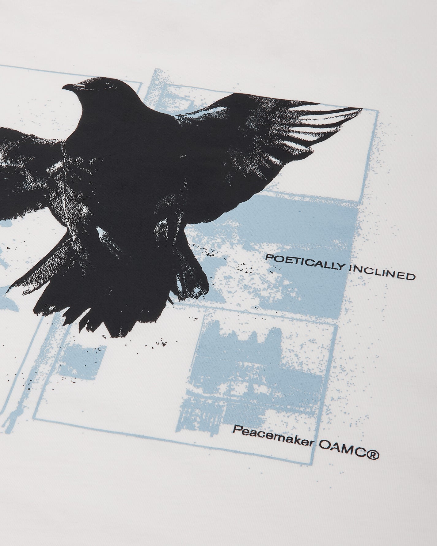 OAMC Peacemaker Regular Tee  Birds Print White T-Shirts Top PCM3OT01BJE001001 WHITE