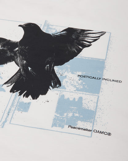 OAMC Peacemaker Regular Tee  Birds Print White T-Shirts Top PCM3OT01BJE001001 WHITE