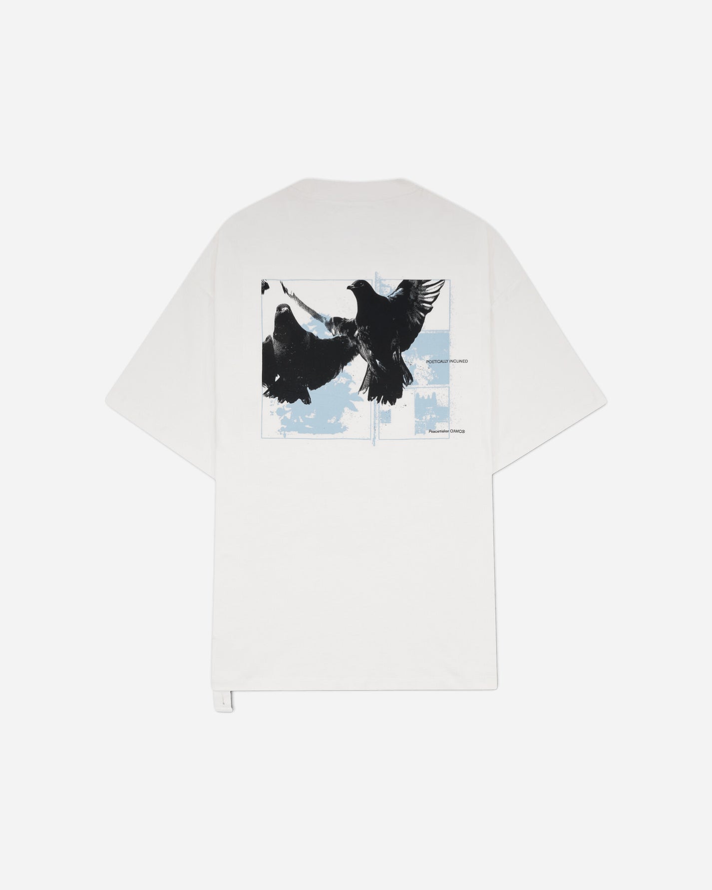 OAMC Peacemaker Regular Tee  Birds Print White T-Shirts Top PCM3OT01BJE001001 WHITE